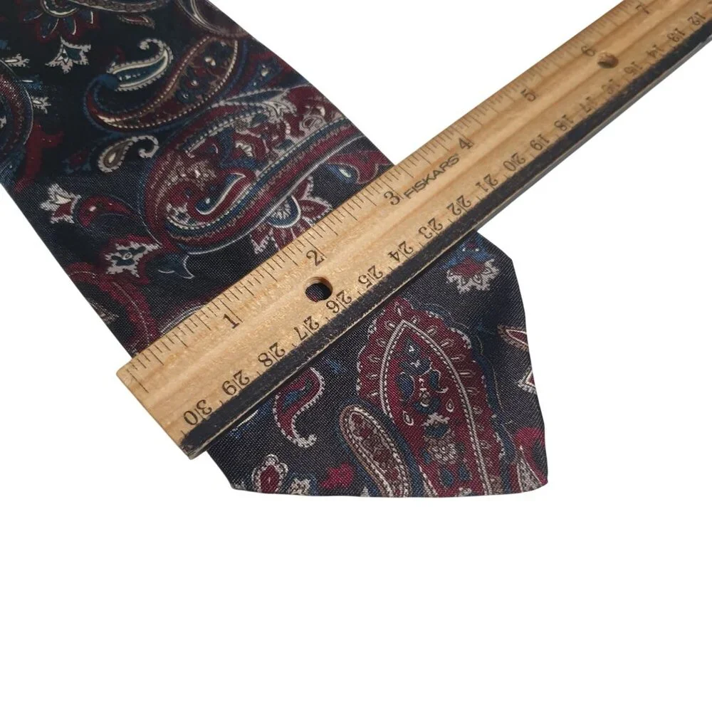 Vintage American Edition Clip On Paisley Tie Polyester Junior Tie 18 Inch Gift